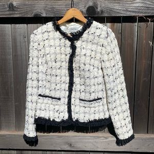 Neiman Marcus White and Black Tweed Jacket